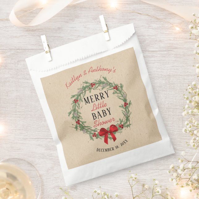 Merry Little Christmas Baby Shower Geschenktütchen (Ausgeschnitten)