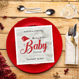 Merry Little Christmas Baby Shower Serviette