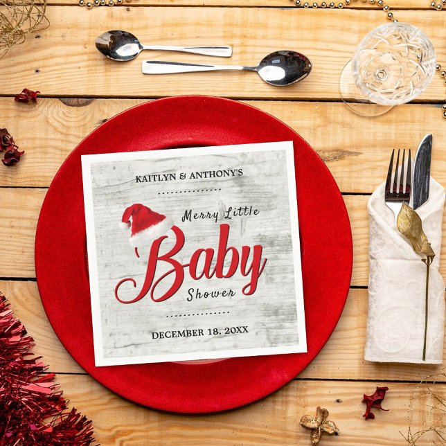 Merry Little Christmas Baby Shower Serviette (Von Creator hochgeladen)