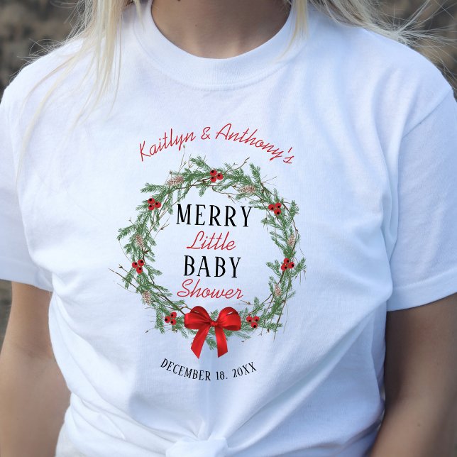 Merry Little Christmas Baby Shower T-Shirt (Von Creator hochgeladen)