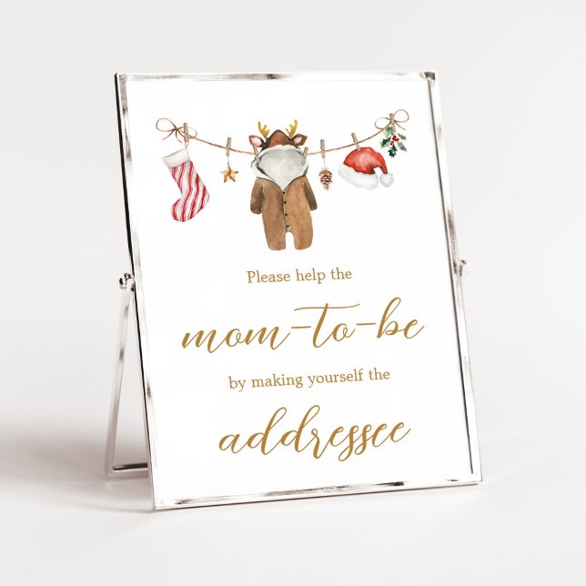 Merry Little Christmas Clothes Umschlag Station Poster (Merry Little Clothes Baby Shower Envelope Station Sign)