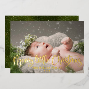 Merry Little Christmas Foto Folien Feiertagskarte