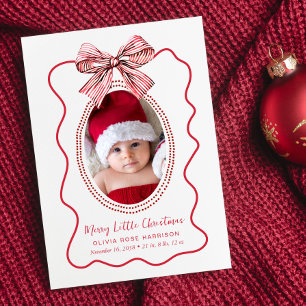 Merry Little Christmas Foto Geburtserklärung Feiertagskarte