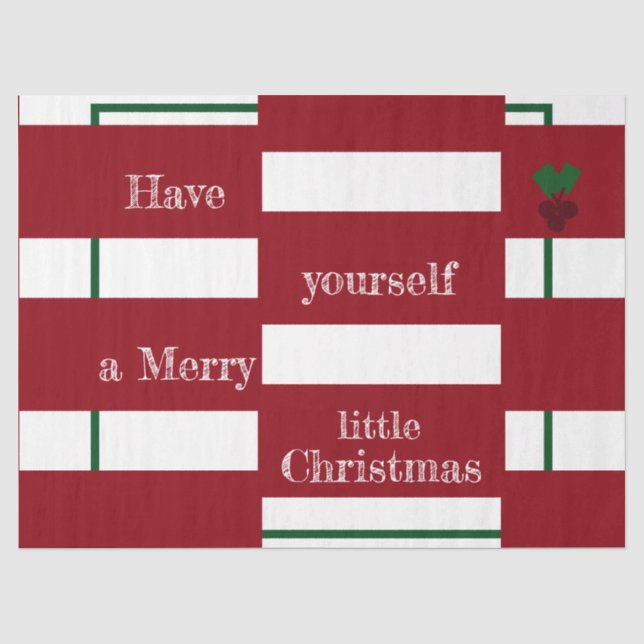 "Merry Little Christmas" - Gewebepapier Seidenpapier (Vorderseite)