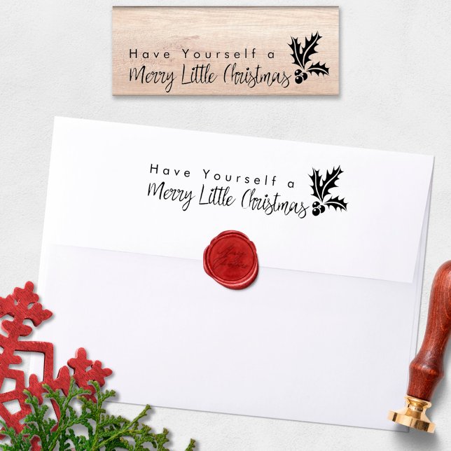 Merry Little Christmas Holly Leaf Gummistempel (Von Creator hochgeladen)