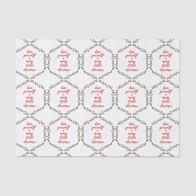 Merry Little Christmas - Holly Wreath Tissue Seidenpapier (Vorderseite)