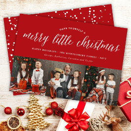 Merry Little Christmas Modern Typografy Foto Feiertagskarte