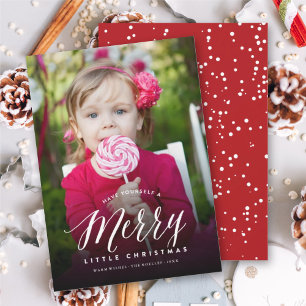 Merry Little Christmas Modern Typografy Foto Feiertagskarte