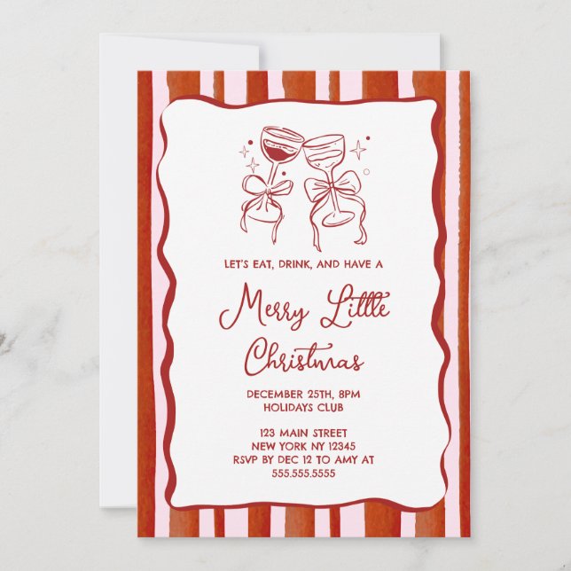 Merry little Christmas Party Invitation (Devant)