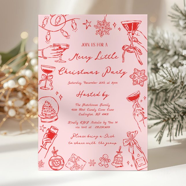 Merry Little Christmas Party Invitation Einladung (Merry Little Christmas Party Invitation)