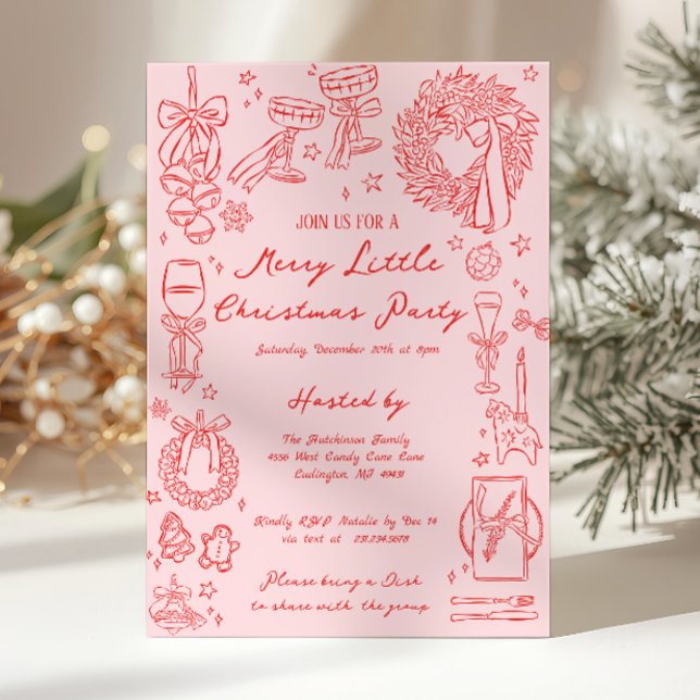 Merry Little Christmas Party Invitation Einladung (Merry Little Christmas Party Invitation)