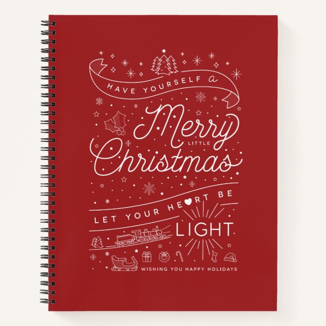 Merry Little Christmas Sketchbook Blank Notizbuch (Vorderseite)