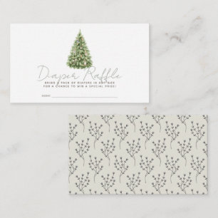 Merry Little Christmas Tree Diaper Raffle Ticket Begleitkarte