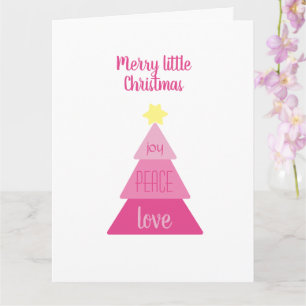 Merry Little Christmas Tree Hot Pink Einfach Niedl Karte