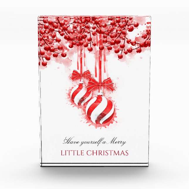 Merry Little Christmas Watercolor Splash Fotoblock (Vorderseite)