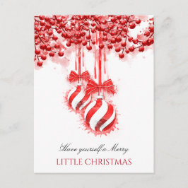 Merry Little Christmas Watercolor Splash Postkarte