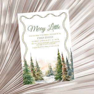 Merry Little Christmas Winter Baby Shower Einladung