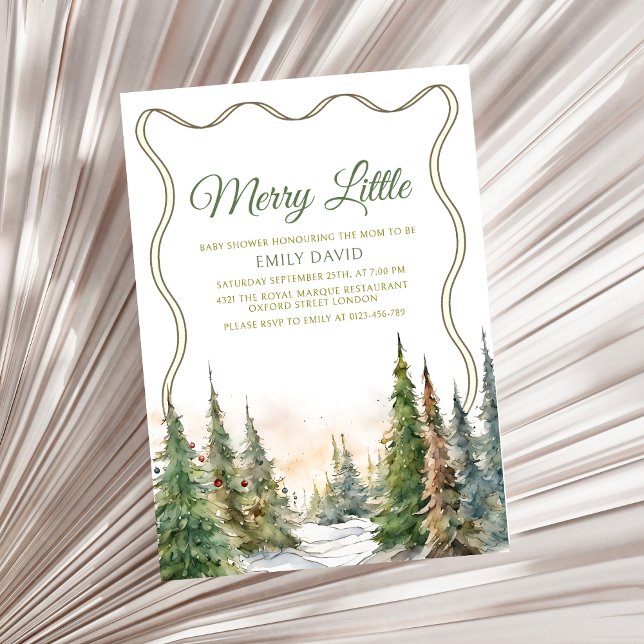 Merry Little Christmas Winter Baby Shower Einladung (Von Creator hochgeladen)