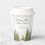 Merry Little Christmas Winter Baby Shower Pappbecher<br><div class="desc">Das Design besticht durch eine friedliche Aquarellwaldszene und elegante Goldakzente. Dieses "Merry Little" Babyduschthema ist der ideale Set für ein festliches Fest. Passen Sie den Text so an,  dass er Ihren Veranstaltungsdetails entspricht und Sie ihn ganz Ihren Wünschen entsprechend gestalten.</div>