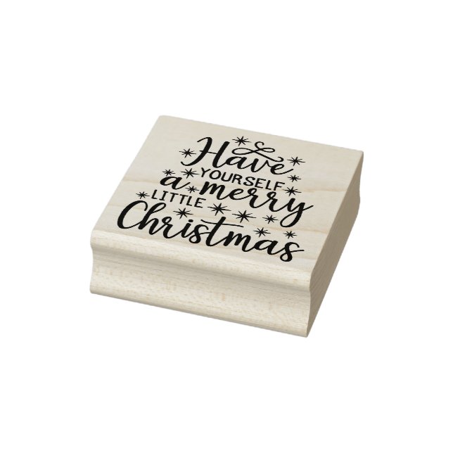 Merry Little Christmas Wood Art Briefmarke Gummistempel (Stempel)