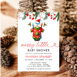 Merry Little Floral Christmas Weihnachtsdusche Einladung<br><div class="desc">Feiern Sie die bevorstehende Ankunft mit unserer fröhlichen kleinen blühenden roten Poinsettia Weihnachtsdusche Einladung. Dieses festliche Angebot besticht durch ein klassisches Santa Claus-Design inmitten lebendiger roter Poinsettien und eleganter Vegetation. Freuen Sie sich auf eine warme und fröhliche Atmosphäre für Ihre Babydusche. Die Mischung traditioneller Weihnachtselemente mit moderner, schicker Typografie macht...</div>