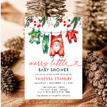 Merry Little Floral Christmas Weihnachtsdusche Einladung<br><div class="desc">Feiern Sie die bevorstehende Ankunft mit unserer fröhlichen kleinen blühenden roten Poinsettia Weihnachtsdusche Einladung. Dieses festliche Angebot besticht durch ein klassisches Santa Claus-Design inmitten lebendiger roter Poinsettien und eleganter Vegetation. Freuen Sie sich auf eine warme und fröhliche Atmosphäre für Ihre Babydusche. Die Mischung traditioneller Weihnachtselemente mit moderner, schicker Typografie macht...</div>