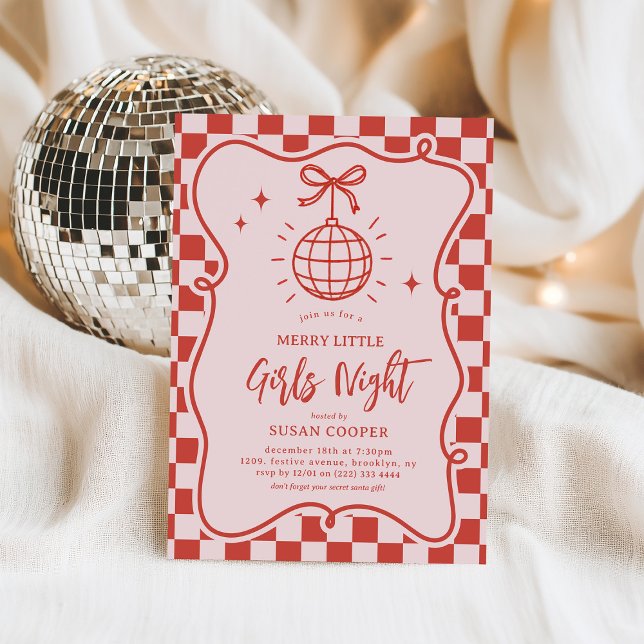 Merry Little Girls Night Christmas Party Einladung (Von Creator hochgeladen)