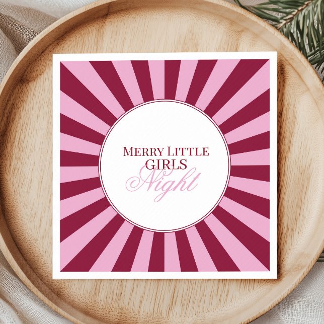 Merry little red stripe Christmas Party Napkin Serviette (Von Creator hochgeladen)