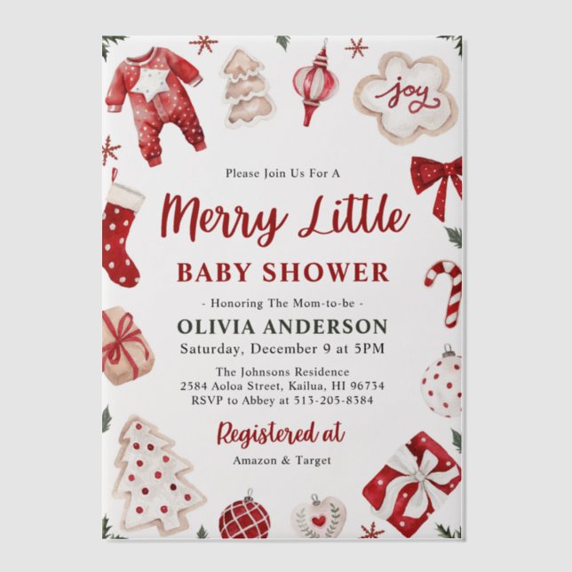 Merry Little Red Winter Xmas Weihnachtsdusche (Vorderseite)