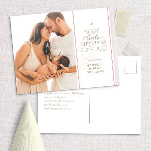 Merry Little Weihnachtsfeiertag Ankündigung Postkarte