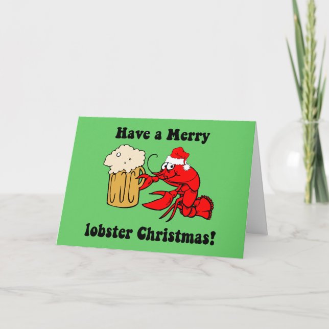 Merry Lobster Christmas Feiertagskarte (Vorderseite)