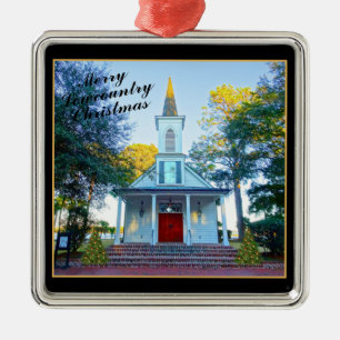 Merry Lowcountry Weihnachtskapelle Palmetto Bluff Ornament Aus Metall