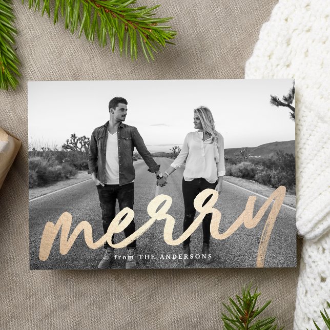 Merry Luxe | Carte photo de vacances (Créateur téléchargé)