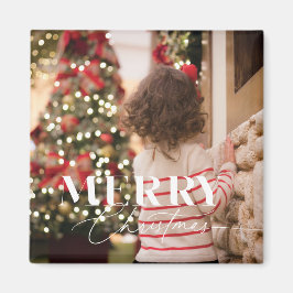 Merry Magic Christmas Script & Serif Foto Magnet