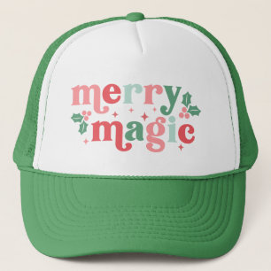 Merry Magic - farbenfrohe Weihnachtstypografie Truckerkappe