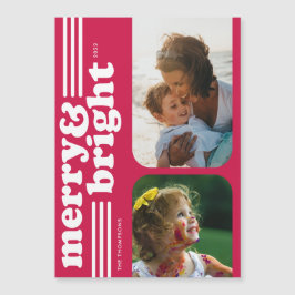 Merry magnétique et Carte photo Magenta rétro bril