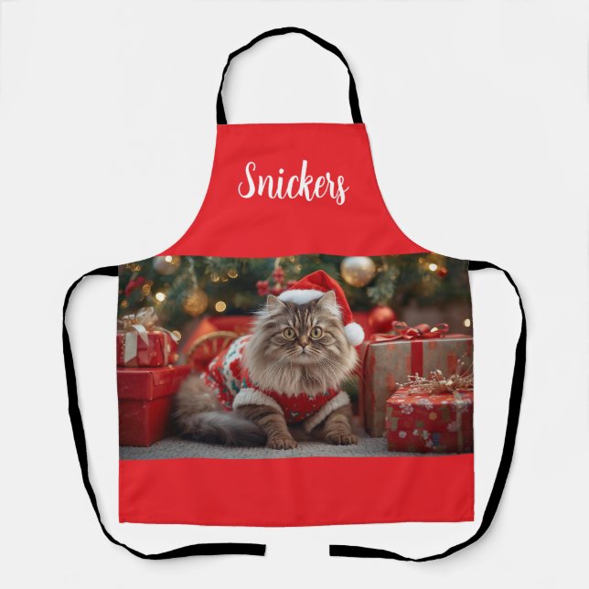 Merry Maine Coon Weihnachten Weihnachten Personali Schürze (Vorderseite)
