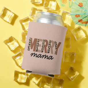"Merry Mama" Moderner Farbblock Leopard Boho Dosenkühler