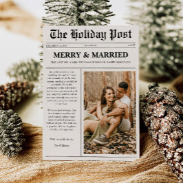 Merry & Married Christmas Newspaper Feiertagskarte