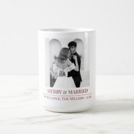 Merry & Married - Personalized Newlywed Christmas  Kaffeetasse