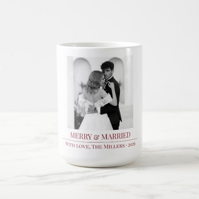 Merry & Married - Personalized Newlywed Christmas  Kaffeetasse (Mittel)