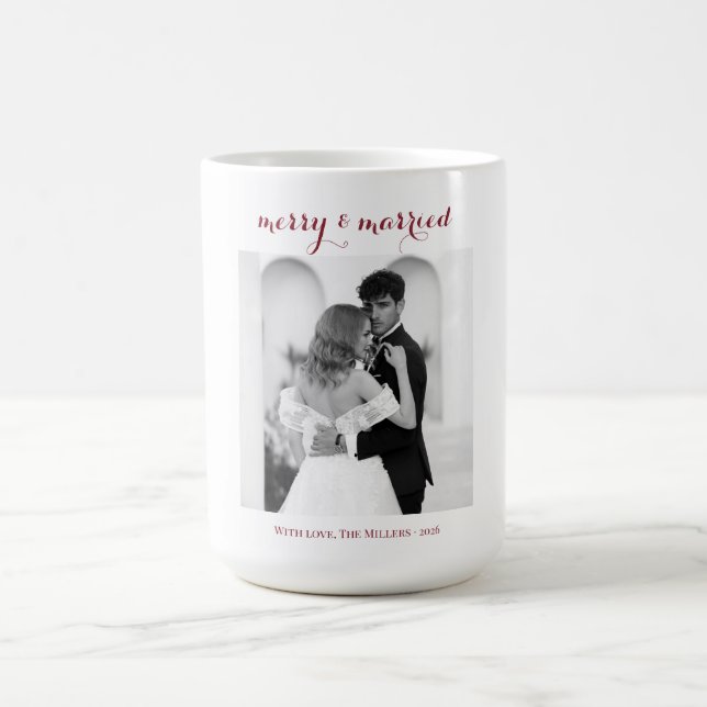 Merry & Married - Personalized Newlywed Christmas  Kaffeetasse (Mittel)