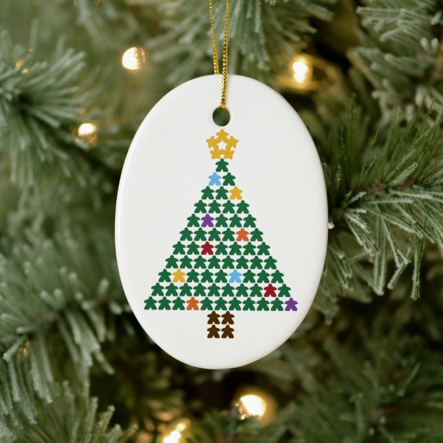 Merry Meeple Christmas Tree Oval Ornament (Baum)