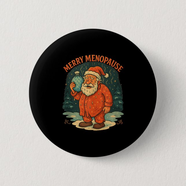 Merry Menopause Funny Santa Meme Tank Top  Button (Vorderseite)