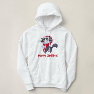 Merry Meowy Christmas Cat Hooded Sweatshirt