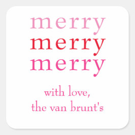 Merry Merry Frory Weihnachtsgeschenk Tag Sticker