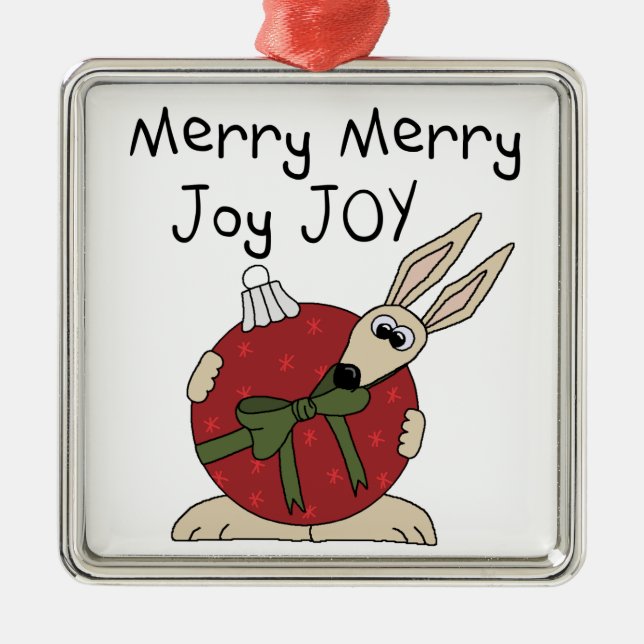 Merry Merry Joy Joy Holiday Keepake Ornament Aus Metall (Vorne)
