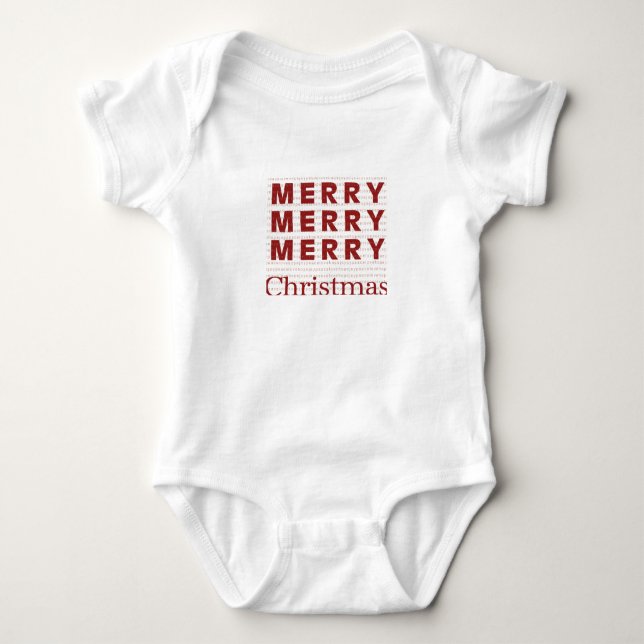 Merry, Merry, Merry, Christmas Baby Bodysuit Baby Strampler (Vorderseite)