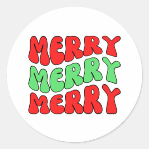 Merry Merry Merry Runder Aufkleber