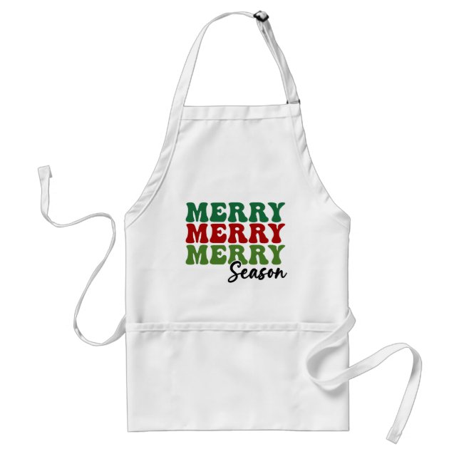 Merry Merry Merry Season - Retro Holiday Art Schürze (Vorne)